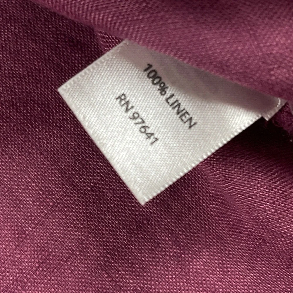 J.Jill Womens XL Tall Plum Purple 100% Linen Button Down Tunic Shirt Top - Picture 5 of 8
